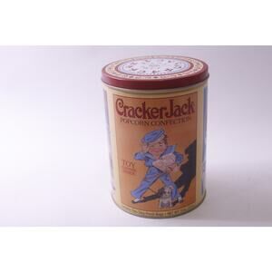 Cracker Jack, Tin, Cylinder, Box, Metal, Container, Collectible, ~ 250809-WH 476